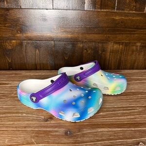 Crocs Classic Solarized Slip On Clogs Multi Color Size 2 J Purple Blue Green